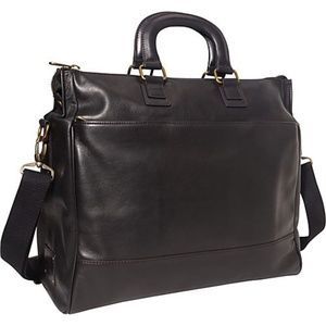 Bosca Black Leather Tacconi Carry All Bag